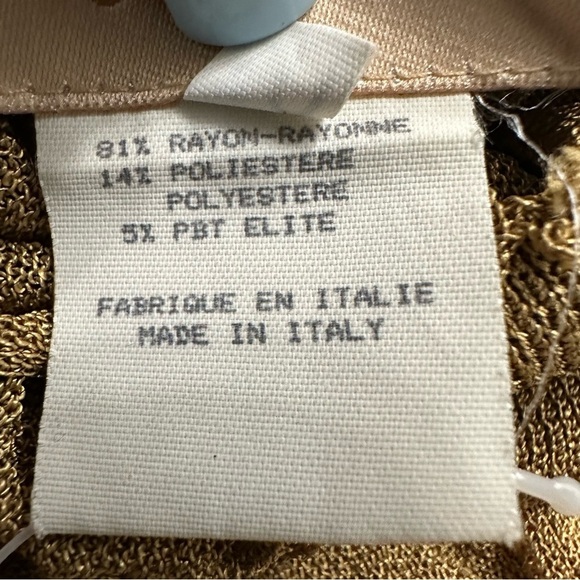 Jan & Carlos Gold Semi Sheer Turtleneck SZ 40 EU/8 US Deadstock Luxury NWT $425 - Picture 3 of 11